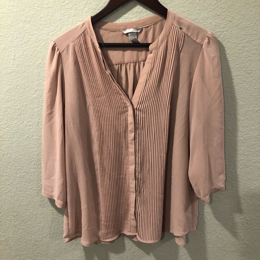 Pink mid sleeve blouse